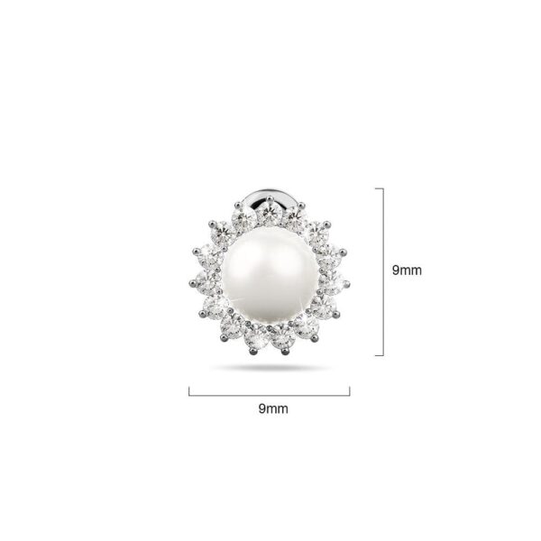 Sublime Starry Pearl & CZ Stud Earrings White Gold - Image 5