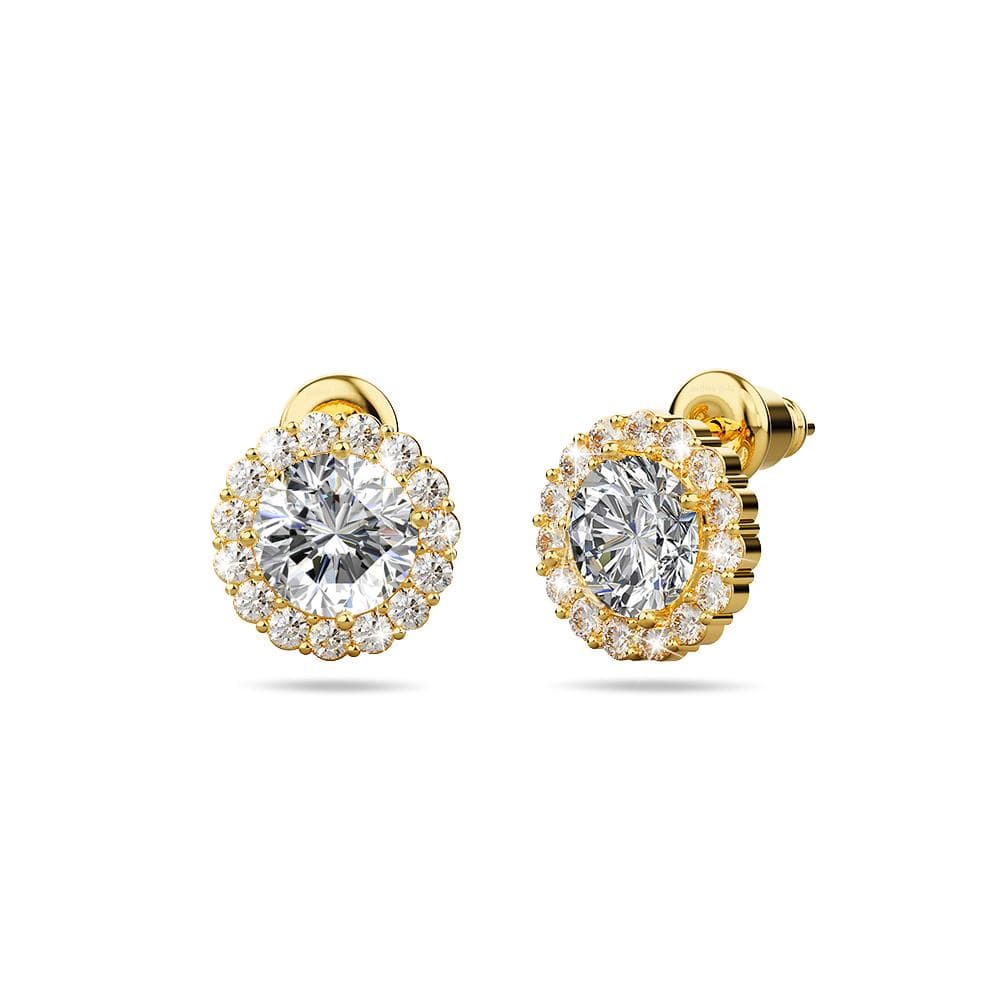 Crystal Muse Gold Stud Earrings