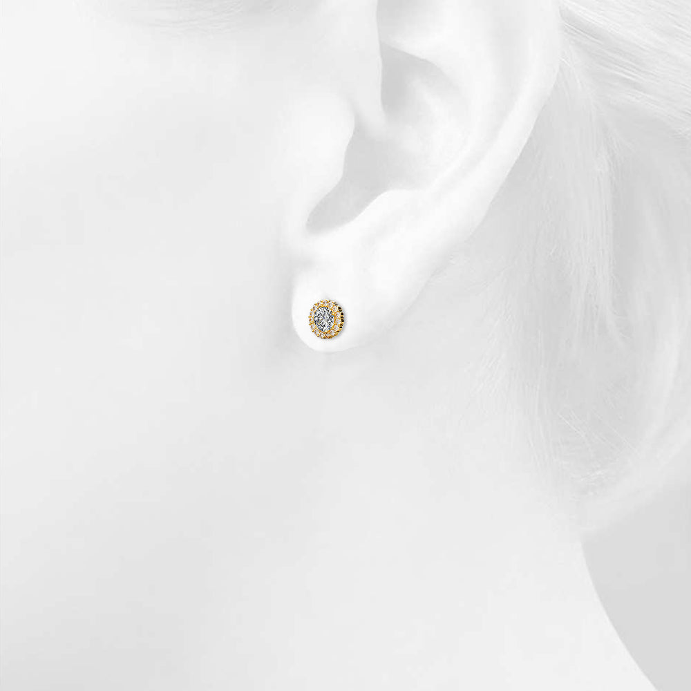 Crystal Muse Gold Stud Earrings - Image 4
