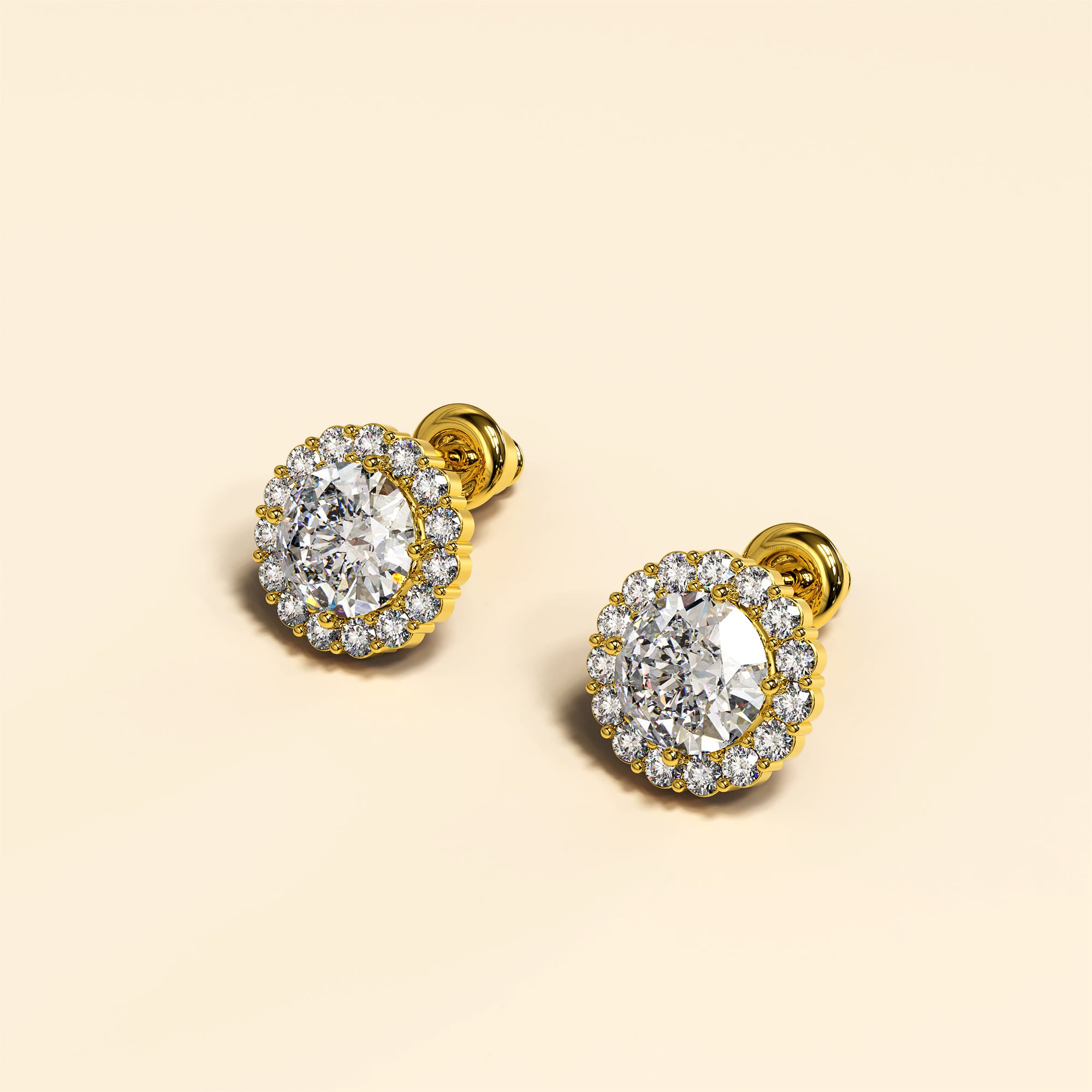 Crystal Muse Gold Stud Earrings - Image 2