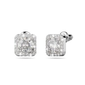Meissa Cube White Gold Stud Earrings