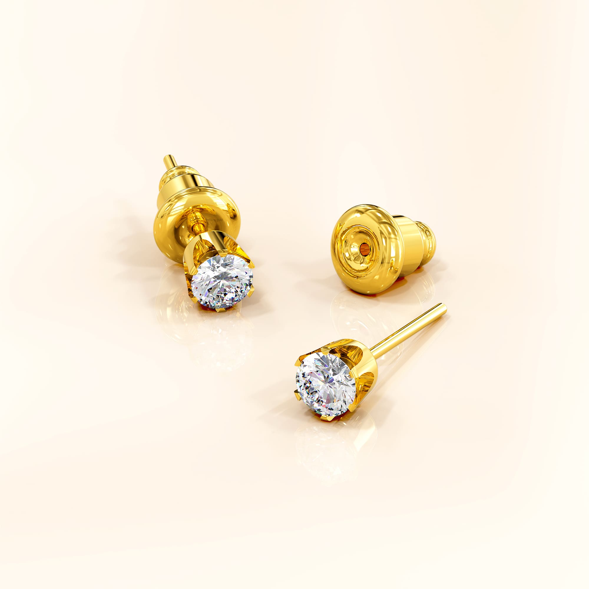 Medici Glam Gold Stud Earrings - Image 3