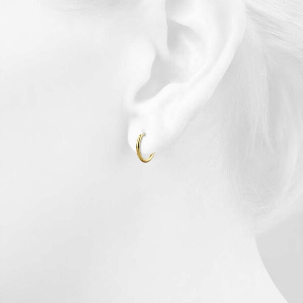 Circle Gold Dangle Hoop Earrings - Image 5