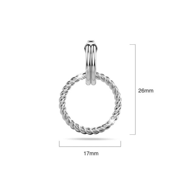 Exquisite Round White Gold Drop Earrings - Image 5