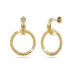 Exquisite Round Gold Drop Earrings