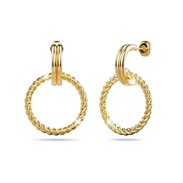 Exquisite Round Gold Drop Earrings