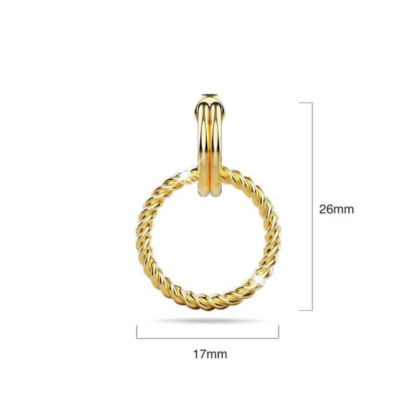 Exquisite Round Gold Drop Earrings - Image 5