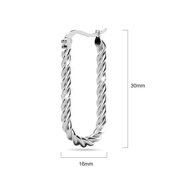 Chic White Gold Dangle Earrings - Image 5