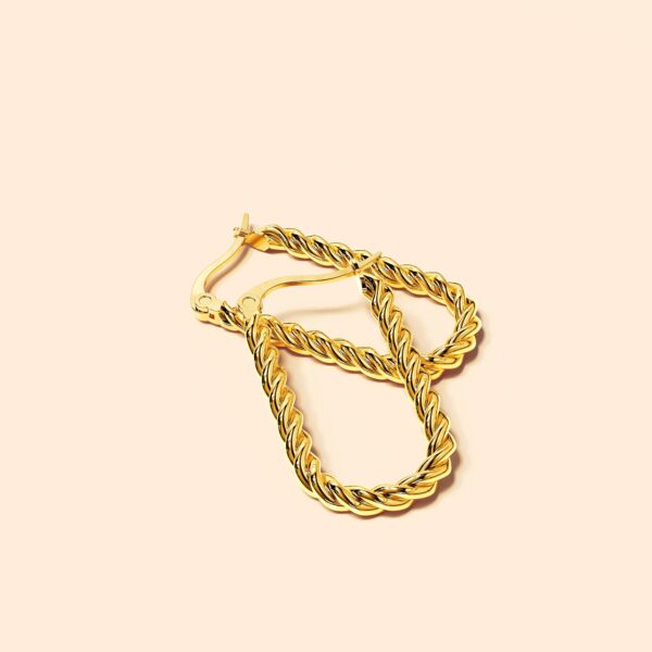 Chic Gold Dangle Earrings - Image 2