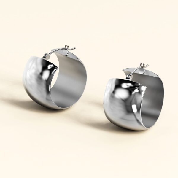Hannah White Gold Hoop Earrings - Image 2