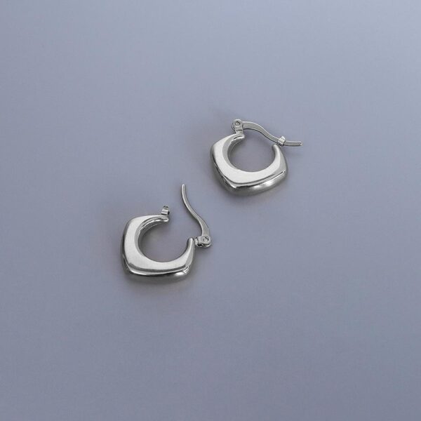 Sylvia White Gold Hoop Earrings - Image 3