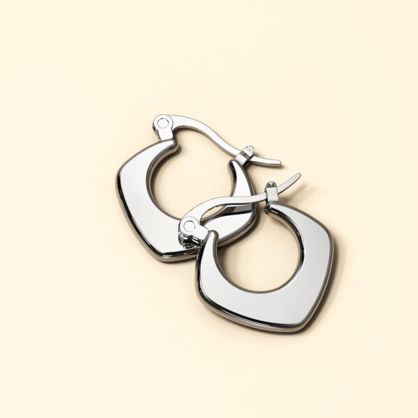 Sylvia White Gold Hoop Earrings - Image 2