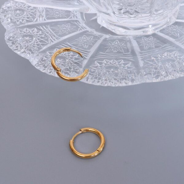 Edgy Gold Hoop Earrings - Image 6