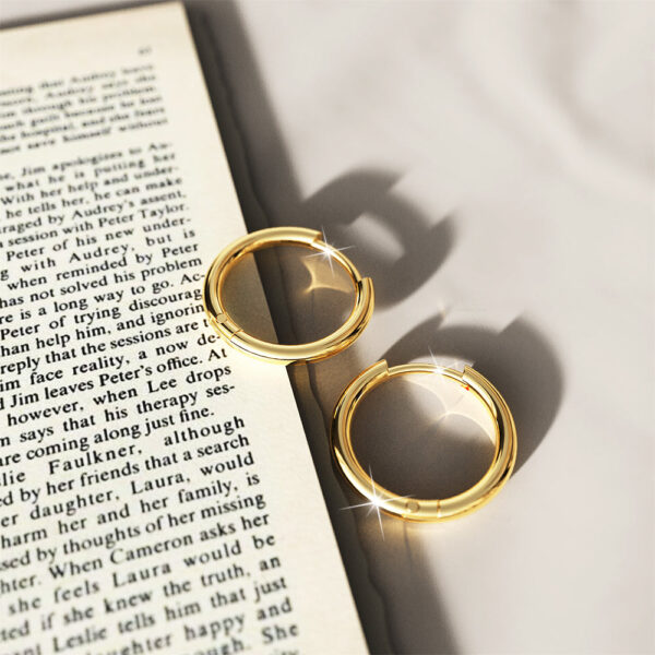 Edgy Gold Hoop Earrings - Image 4