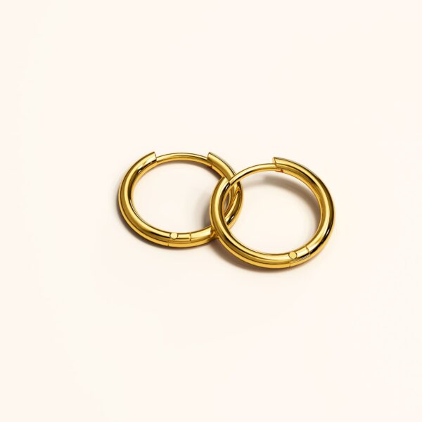 Edgy Gold Hoop Earrings - Image 3