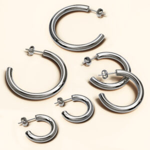 Erica White Gold Hoop Earrings