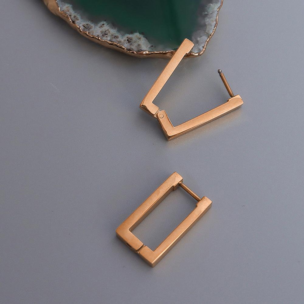 Stylish Rose Gold Hoop Earrings - Image 4