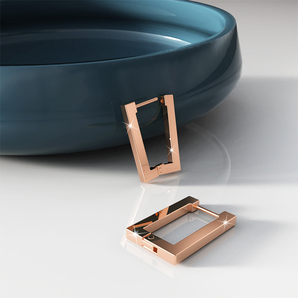 Stylish Rose Gold Hoop Earrings - Image 3