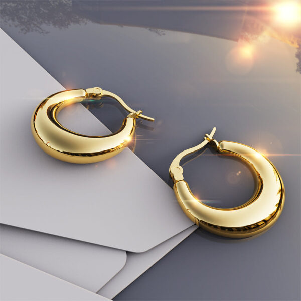 Ava Gold Hoop Earrings - Image 3