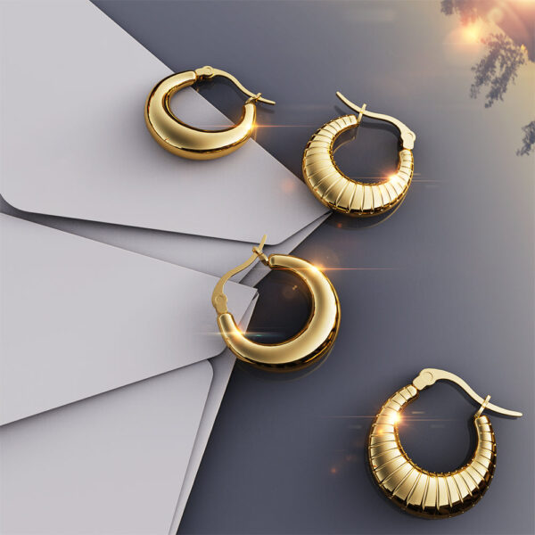 Ava Gold Hoop Earrings - Image 7