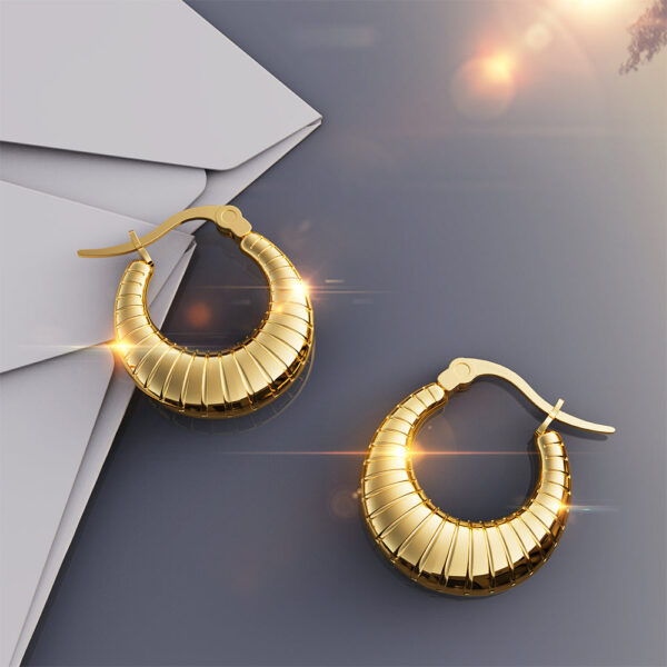 Sierra Gold Hoop Earrings - Image 4