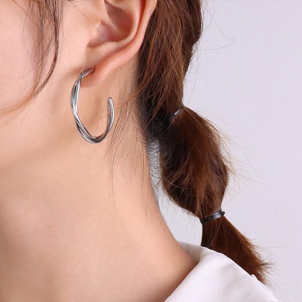 Elsa White Gold Stud Earrings - Image 6