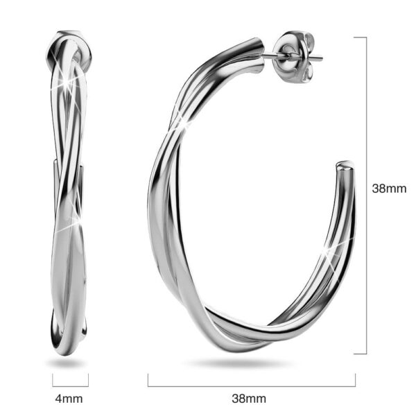 Elsa White Gold Stud Earrings - Image 7