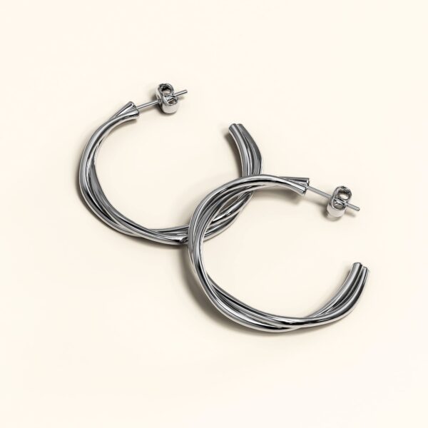 Elsa White Gold Stud Earrings - Image 3