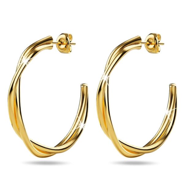 Elsa Gold Stud Earrings - Image 2