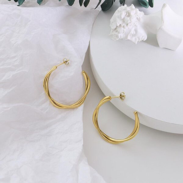 Elsa Gold Stud Earrings - Image 6