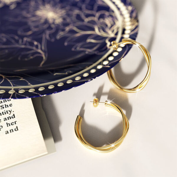 Elsa Gold Stud Earrings - Image 5