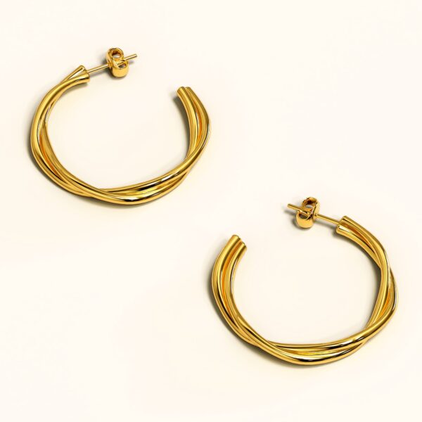 Elsa Gold Stud Earrings - Image 4