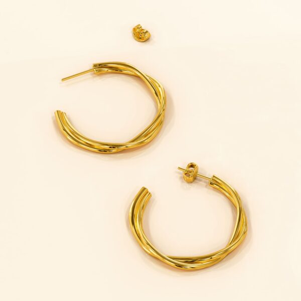 Elsa Gold Stud Earrings - Image 3