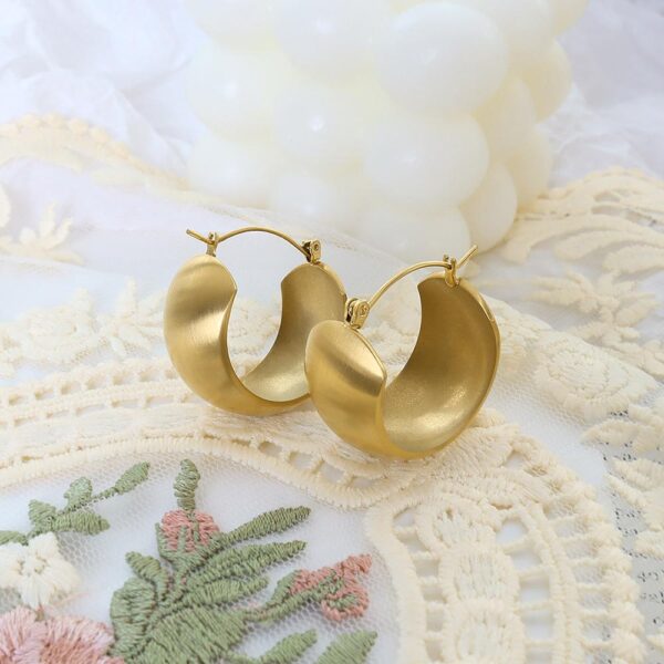 Posh Gold Hoop Earrings - Image 5