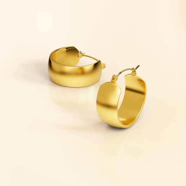 Posh Gold Hoop Earrings - Image 3