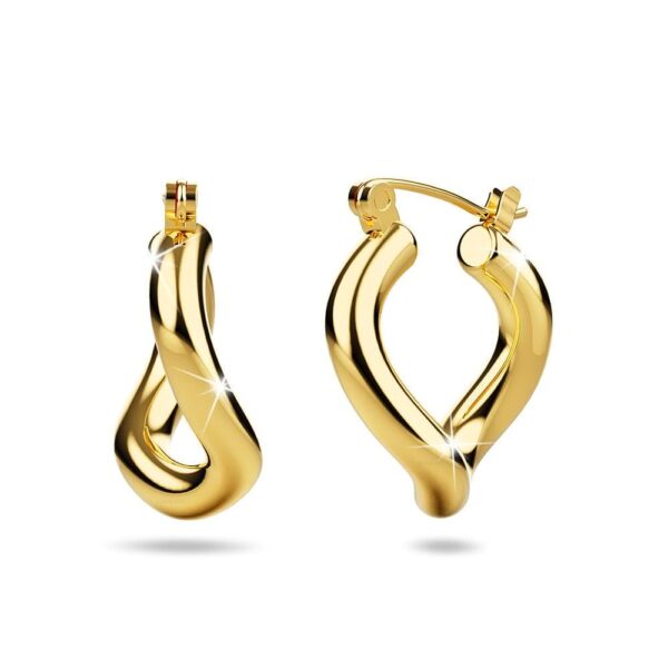 Sparkling Gold Hoop Earrings - Image 2