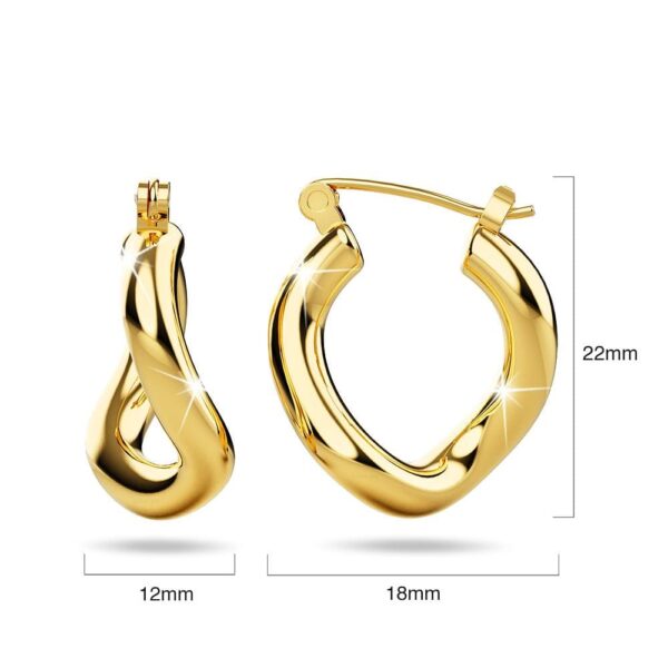 Sparkling Gold Hoop Earrings - Image 8