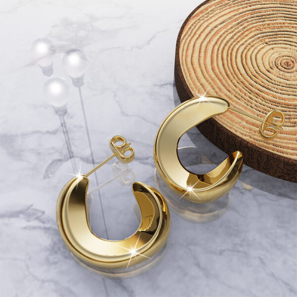 Precious Gold Stud Earrings - Image 4
