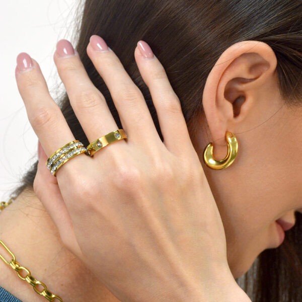 Precious Gold Stud Earrings - Image 7