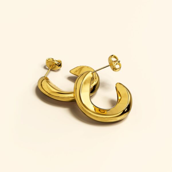 Precious Gold Stud Earrings - Image 3
