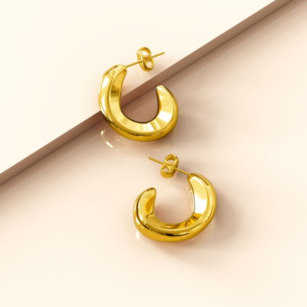 Precious Gold Stud Earrings - Image 2
