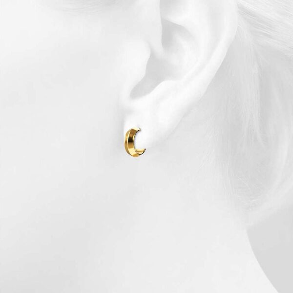Solid Textured Earrings in Gold - Image 5