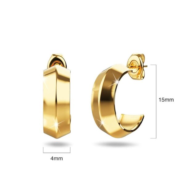 Solid Textured Earrings in Gold - Image 6