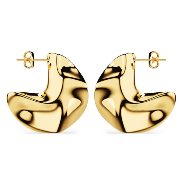 Texture Tiny C-Hoop Earrings in Gold