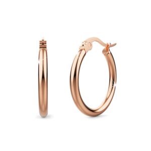 Tia Hoop Rose Gold Layered Earrings 20mm