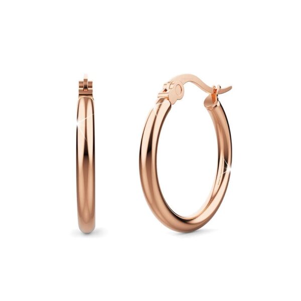 Tia Hoop Rose Gold Layered Earrings 20mm