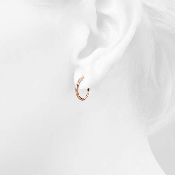 Tia Hoop Rose Gold Layered Earrings 20mm - Image 3