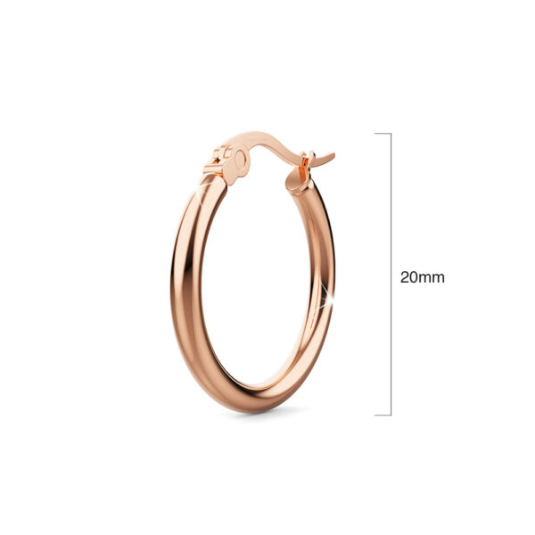Tia Hoop Rose Gold Layered Earrings 20mm - Image 4