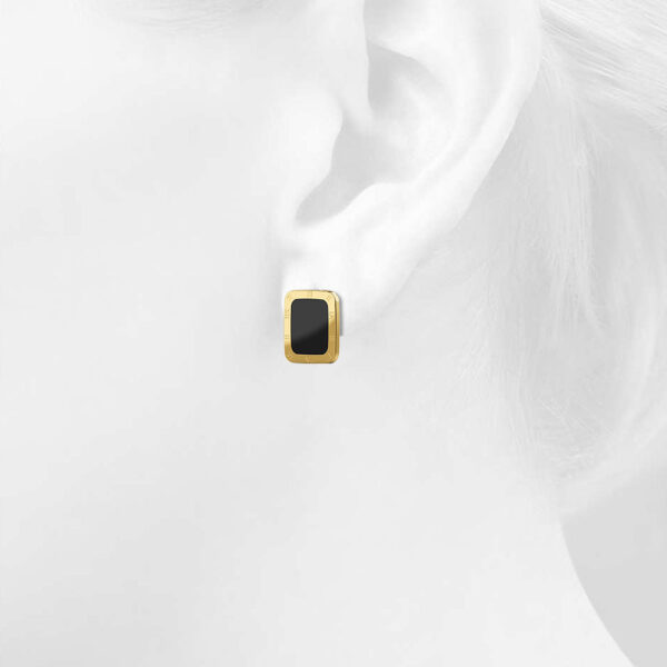 Zaila Oblong Gold Layered Earrings - Image 5