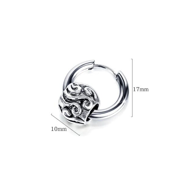 Zen Bead Hoop White Gold Layered Earrings - Image 5